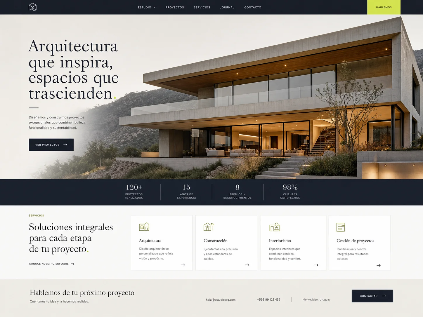 Diseño de sitio web para un estudio de arquitectura